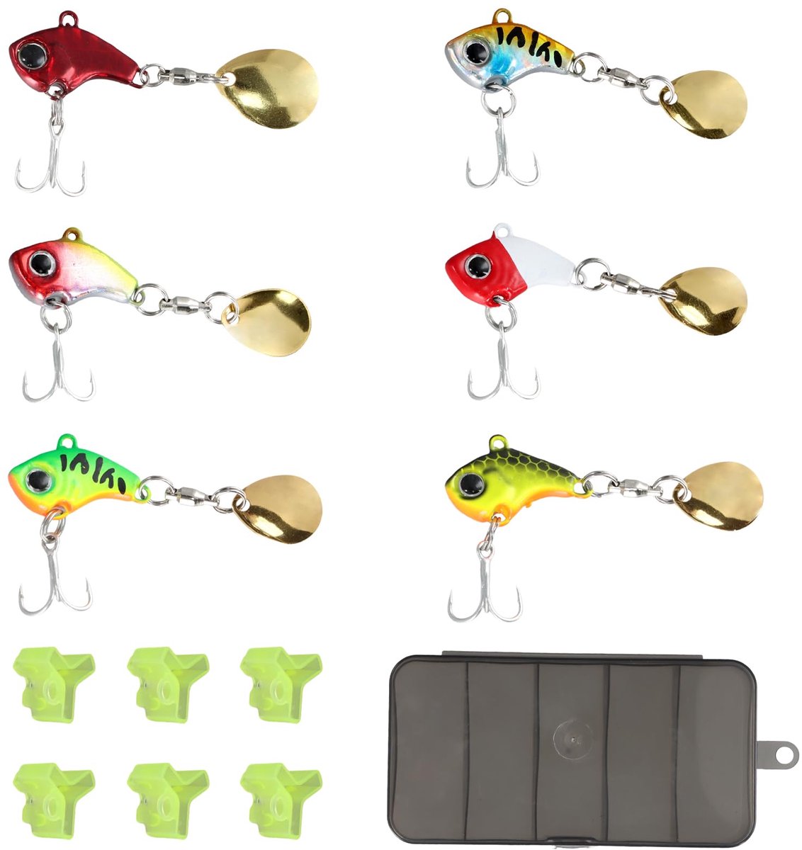 Vissen hard aas set 6 stuks - kunstaas topwater - voor baars en snoek - met handige doos - ShopVlot