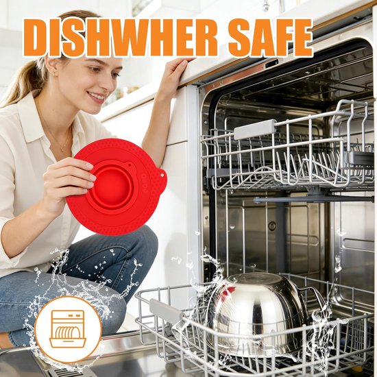 Silicone komdeksel 6-7 quart - Rood - Stof- en spattenbeschermer - Ideaal voor keukenmachines - ShopVlot — afbeelding 4