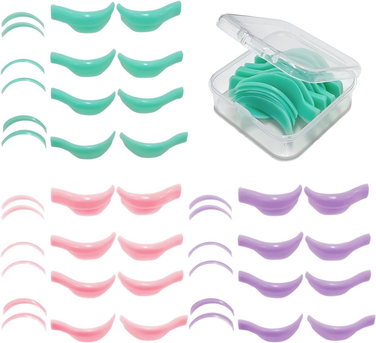 Eyelash siliconen pads - 3 sets multi-kleur - zacht en comfortabel - voor het liften van wimpers - ShopVlot