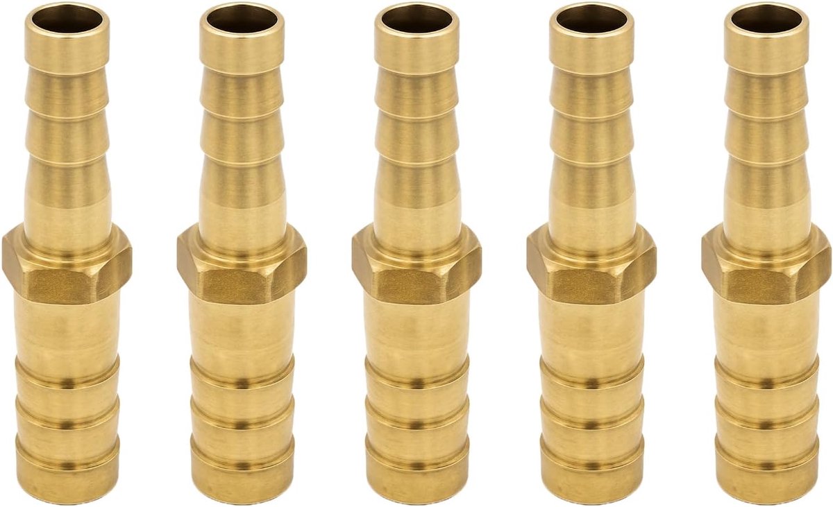 Hose connector 10 mm x 8 mm - messing - recht - ideaal voor brandstof en water - ShopVlot