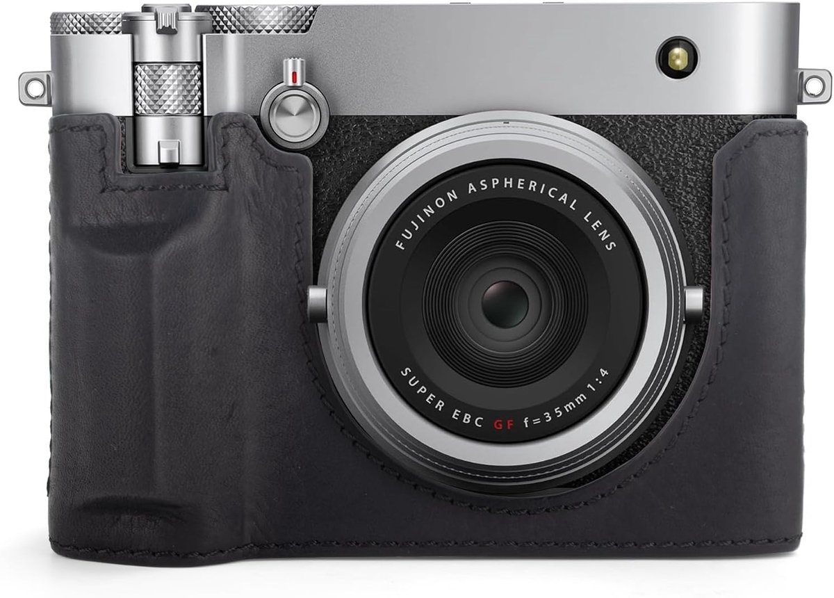 Camera hoes voor Fuji GFX100 RF - Echt leer - Met flip bodem en handvat - Effectieve bescherming - ShopVlot