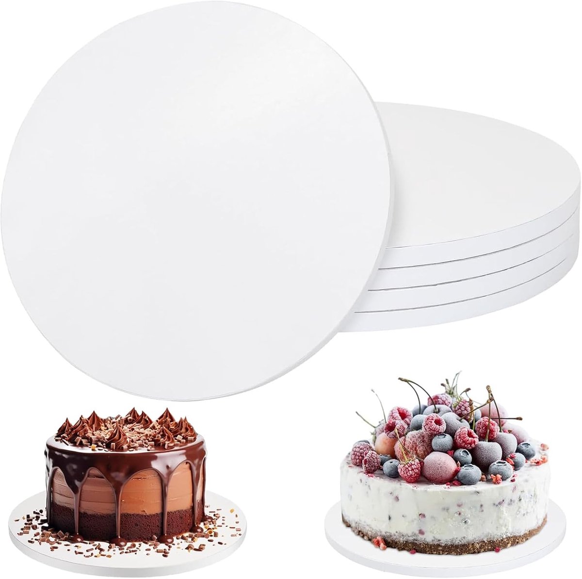 Cakeboard 30cm - 12mm dik - Wit karton - Perfect voor taarten en desserts - ShopVlot