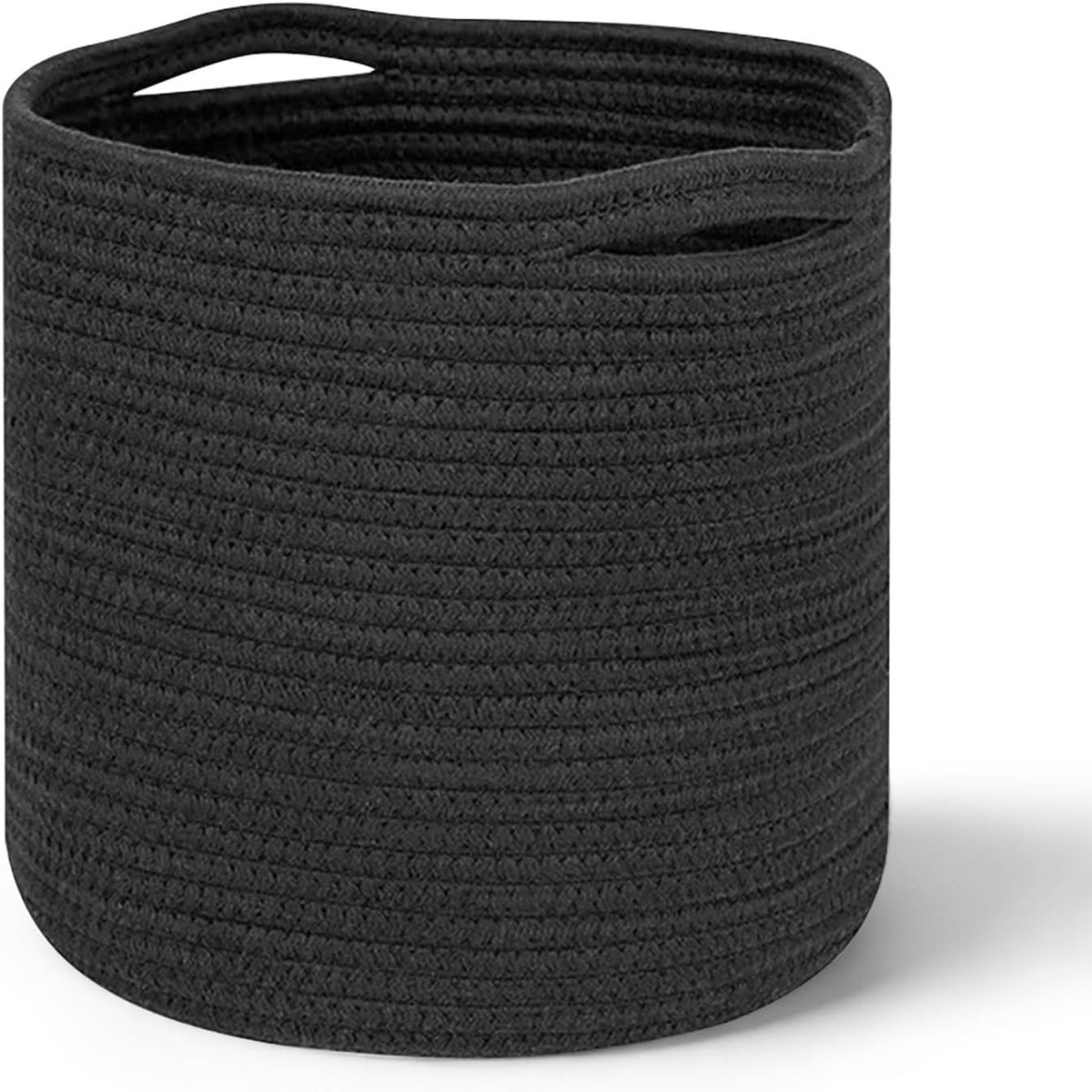 Handgeweven Opbergmand met Handvatten voor Wasgoed, Dekens, Speelgoed en Kleding - Zwart, Duurzaam en Stijlvol