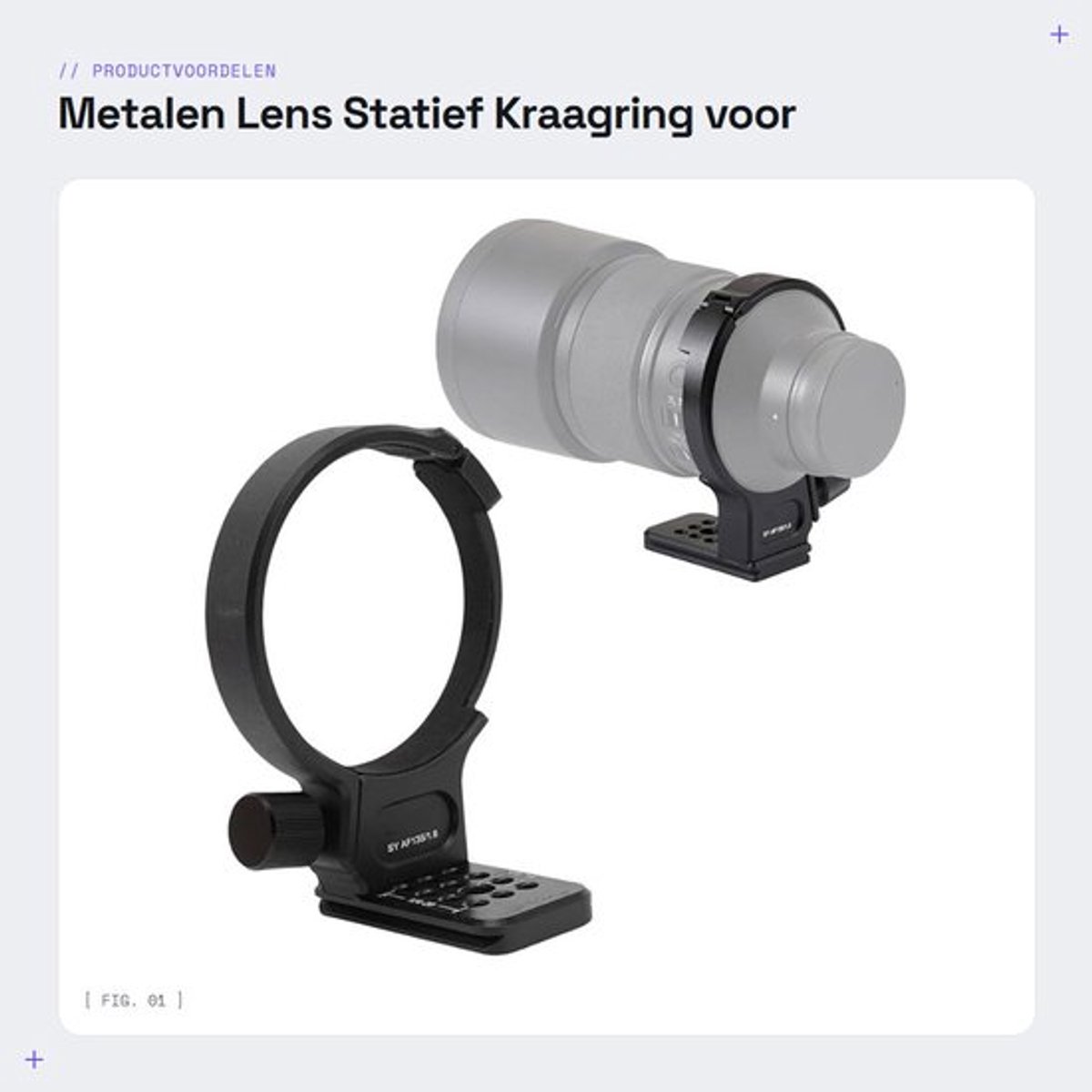 Lens Kraag Geschikt voor Samyang AF135 F1.8 - Metalen Statief Kraag - Statiefringringstandaard - 70 Mm QR Plaat - Lens Kraag Statiefbevestiging - Lensstatief
