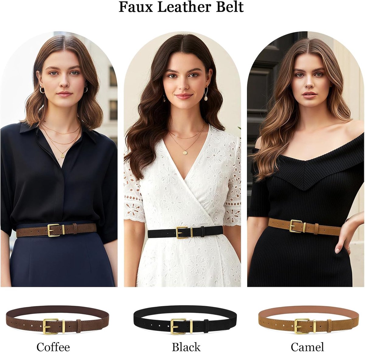 Leren riem voor dames - zwart - stijlvolle afwerking - perfect voor elke outfit - ShopVlot