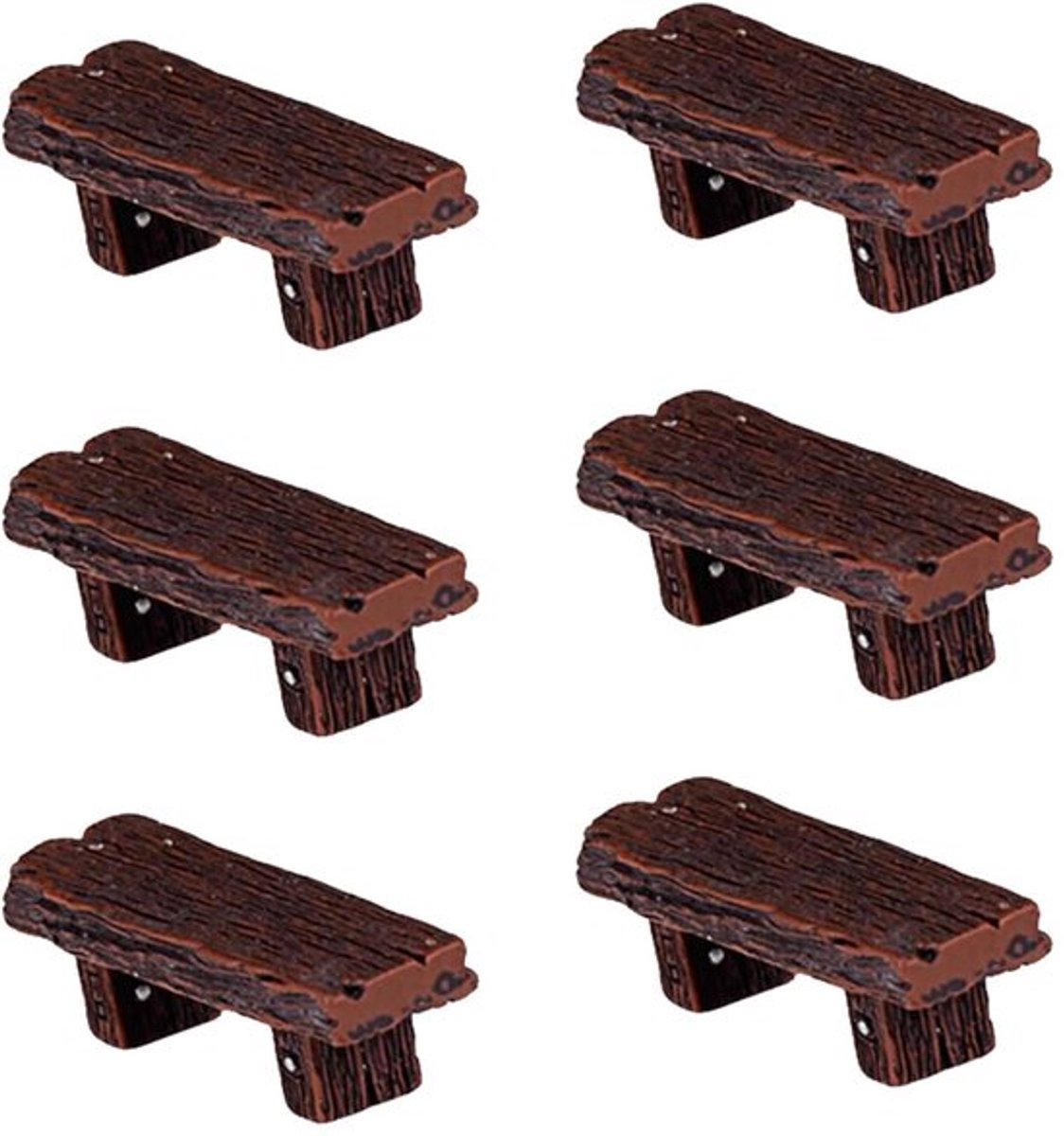 Tuindecoraties 6 Miniatuur Banken - Retrostijl - Sprookjestuin - Multifunctionele Inrichting - Compact Formaat - Duurzame Structuur - Miniatuurbanken