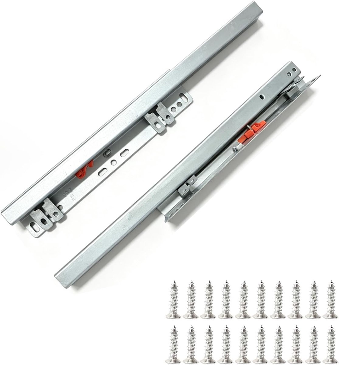 Telescopische rails 400 mm - aluminium mat zilver - softclose - voor een opgeruimde uitstraling - ShopVlot