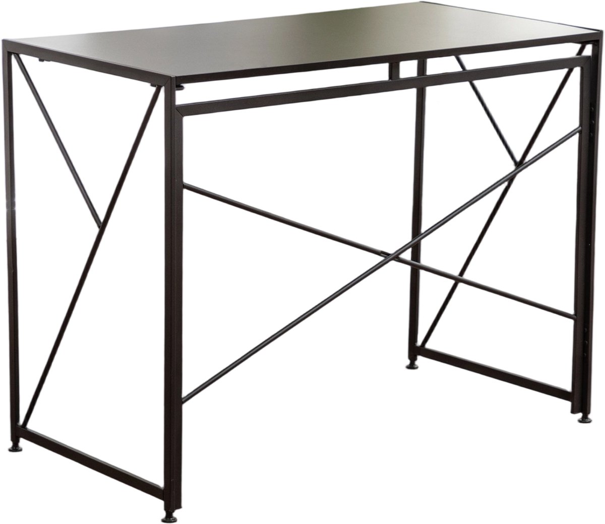 Inklapbare Bureau 99x50x75 cm - Opklapbaar Bureau Met MDF Blad En Metalen Frame Zwart