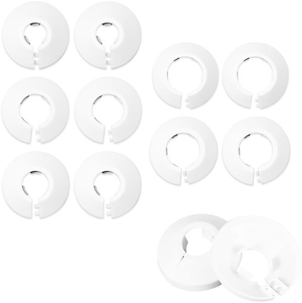 Radiatorrozetten 10 Stuks - Afdekking voor Radiatoren - Binnendiameter 12/16/20/25/32 mm - Duurzaam PP-Kunststof - Eenvoudige Installatie - Robuust Gespontwerp