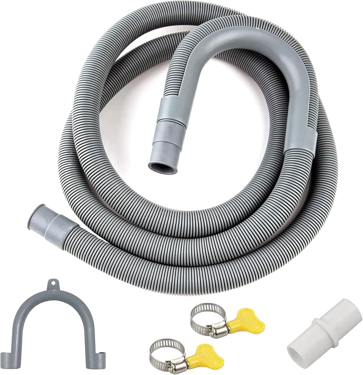 Afvoerslang 0.5-7 m - Universeel met Slangverbinding - Compleet Set met Klemmen - Voor Wasmachine en Vaatwasser - ShopVlot