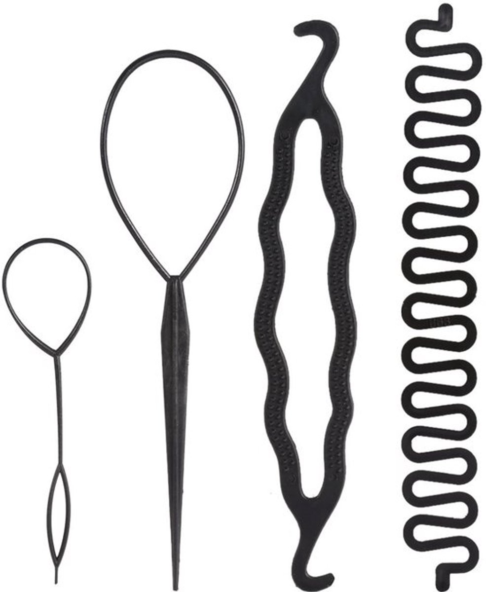 Haarvlechtgereedschappen 4/9PCS - Accessoires voor Haarmakers - Haarstyling - Haaraccessoires Vrouwen - Geschikt voor Lang Haar - Ideaal voor Bruiloften en Feesten