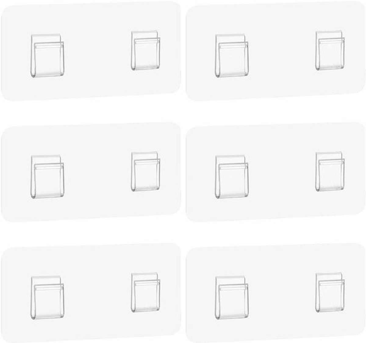 Adhesieve Haken - 6 Stuks - Waterdicht - Geen Boren - Hoekbeugel - Transparant - Voor Badkamer Organizer - Wandhaken