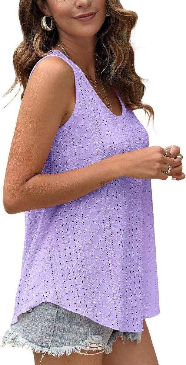 Tanktop dames casual elegant - gebreid - mouwloos - ideaal voor strandvakantie - ShopVlot