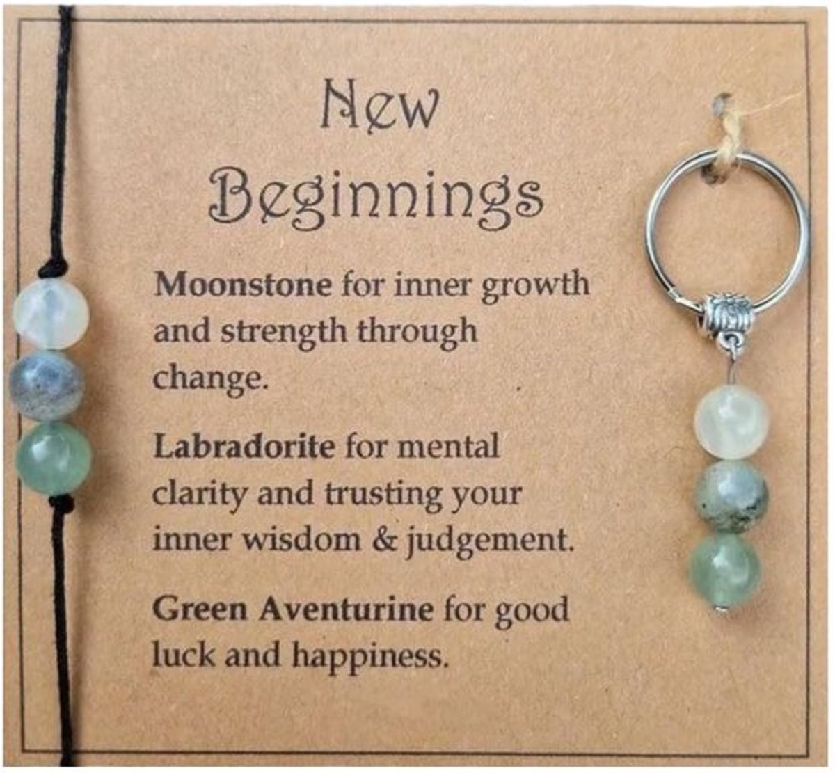 Sleutelhanger Natuurlijke Kristallen - Sleutelhanger/Armband Set - Perfect Cadeau - Beste Vriendin - Uniek Ontwerp - Handgemaakt