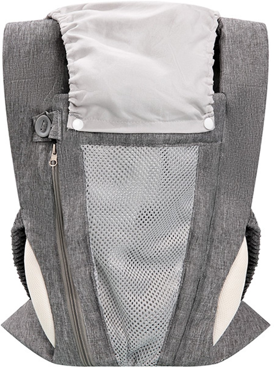 Multifunctionele babydrager met dubbele schouderbanden, geschikt voor zowel dragen op de buik als op de zij, ademend mesh-materiaal, M-vormige zithouding ter bescherming van de heupgewrichten, lichtgewicht en draagbaar.