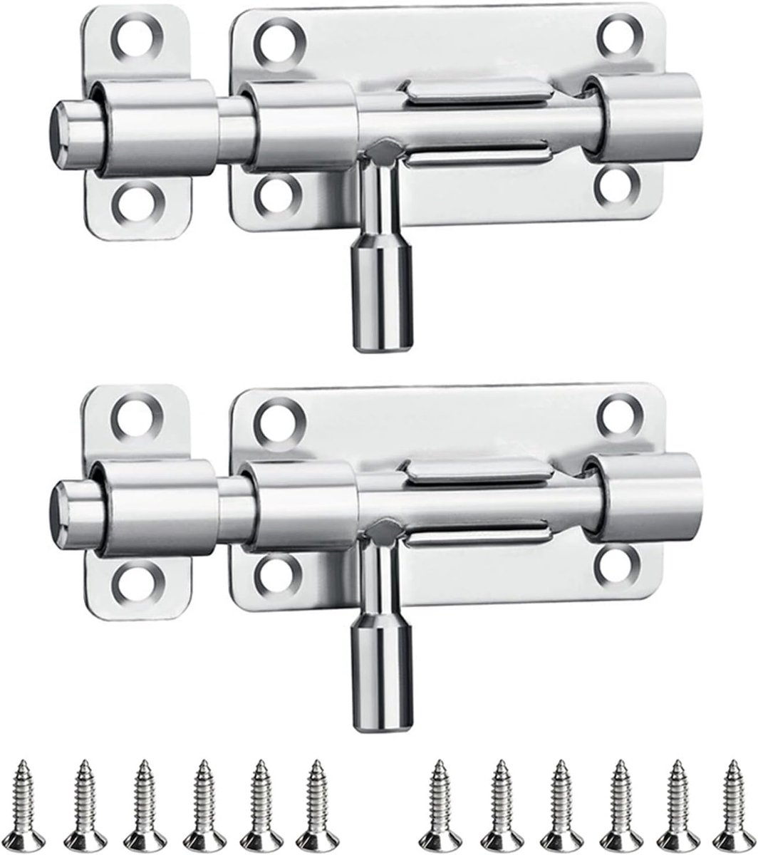 Deurslot 68mm - RVS schuifdeurslot - Inclusief montage schroeven - Ideaal voor tuin en bouwplaats - ShopVlot