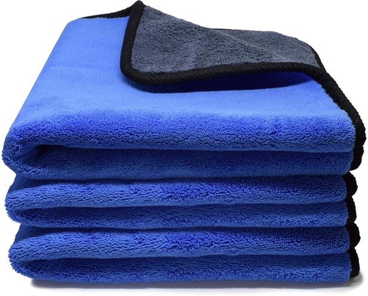 Microvezeldoek 500 GSM - 30 x 30 cm - 3 Stuks - Polijstdoek - Vaatdoek - Schoonmaakdoekjes - Hoogwaardig en extreem absorberend - Schoonmaakdoek