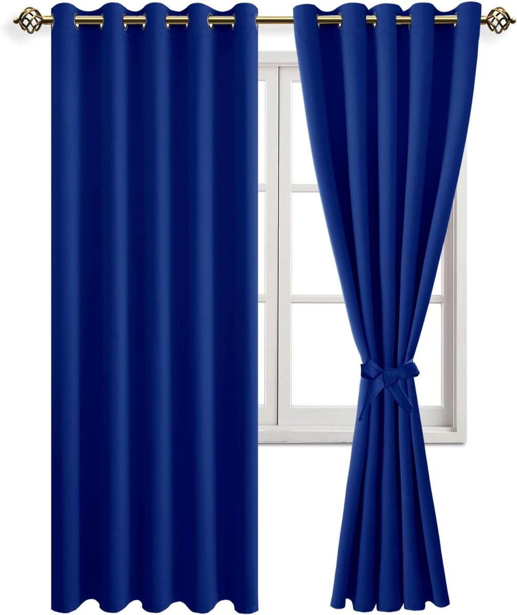 Zwarteout gordijnen 228 x 167 cm - Koninklijk Blauw - Eyelet - Perfect voor privacy en verduistering - ShopVlot