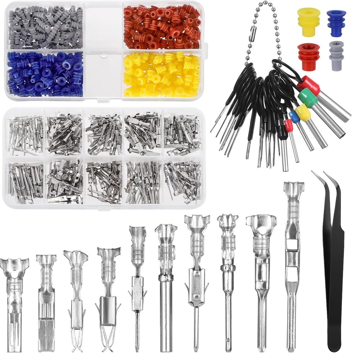 Cable lugs set 600 stuks - diverse maten - koper - ideaal voor elektrische verbindingen - ShopVlot