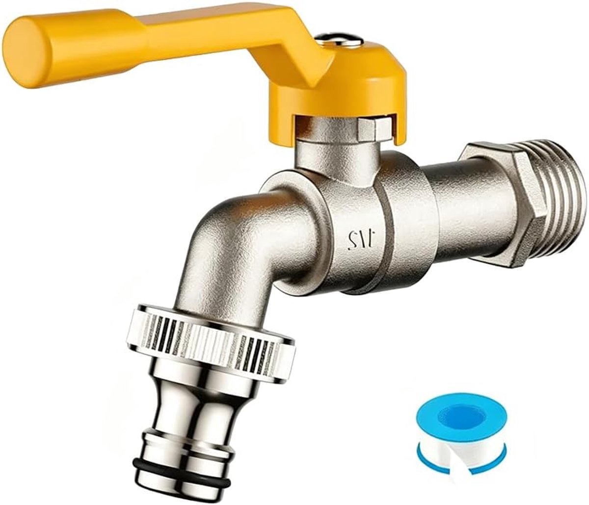 Waterkraan tuin 1/2 inch - messing kogelkraan - vorst- en hittebestendig - ideaal voor regenton en irrigatie - ShopVlot