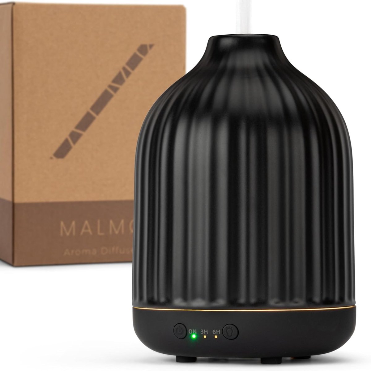 SnelShoppen - MALMØ Ceramic Diffuser 250 ml - Aroma Diffuser voor Essentiële Olie - Hoogwaardige Keramiek - BPA-vrij - Ideaal voor Thuis, Yoga, Ontspa