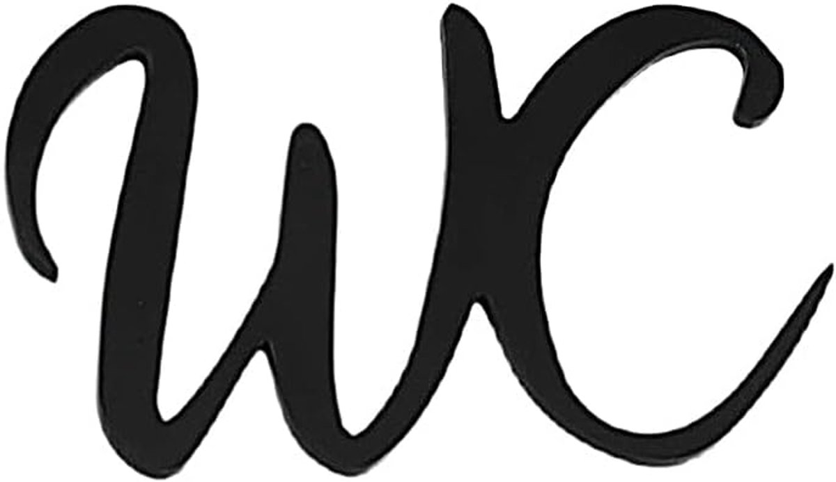 wc-bord zelfklevend - acryl zwart - bezet bord - duidelijk leesbare toiletbelettering - ShopVlot