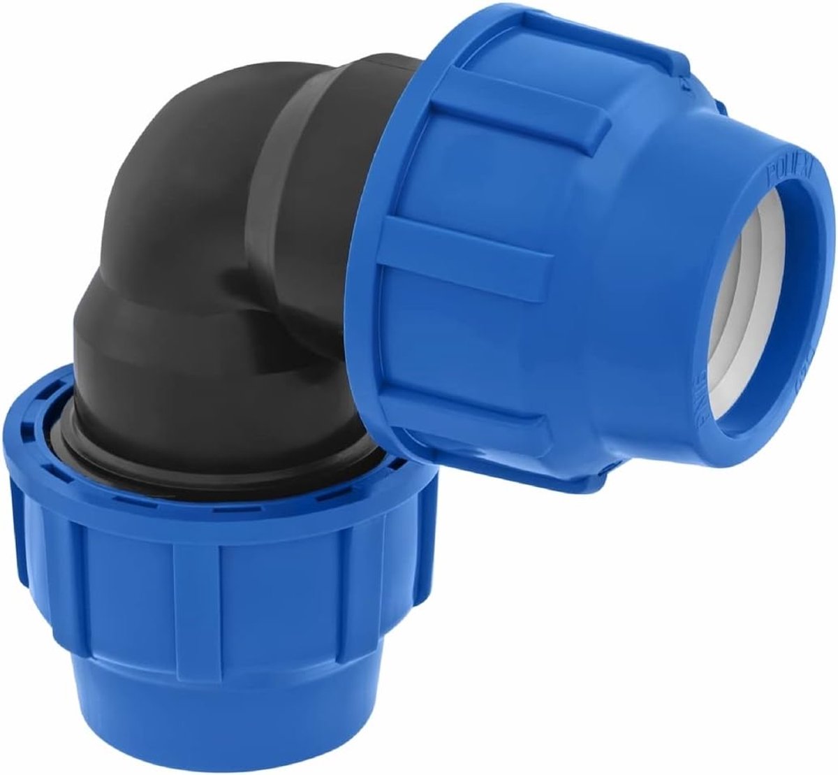 32mm PE Buiskoppeling Bocht 90 graden - PN16 DVGW Drinkwater gecertificeerd - PP verbinding - ShopVlot