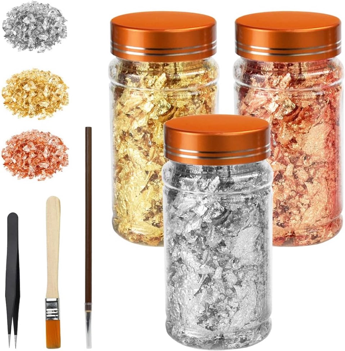 Goudfolie Flakes voor Hars - 3 Kleuren Metallic Blad - Perfect voor DIY Decoratie - ShopVlot