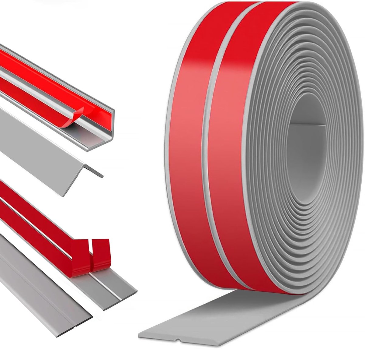 Zelfklevende randbeschermstrip 2 cm x 3,3 m - grijs - hoge hechting - bescherming tegen stoten - ShopVlot
