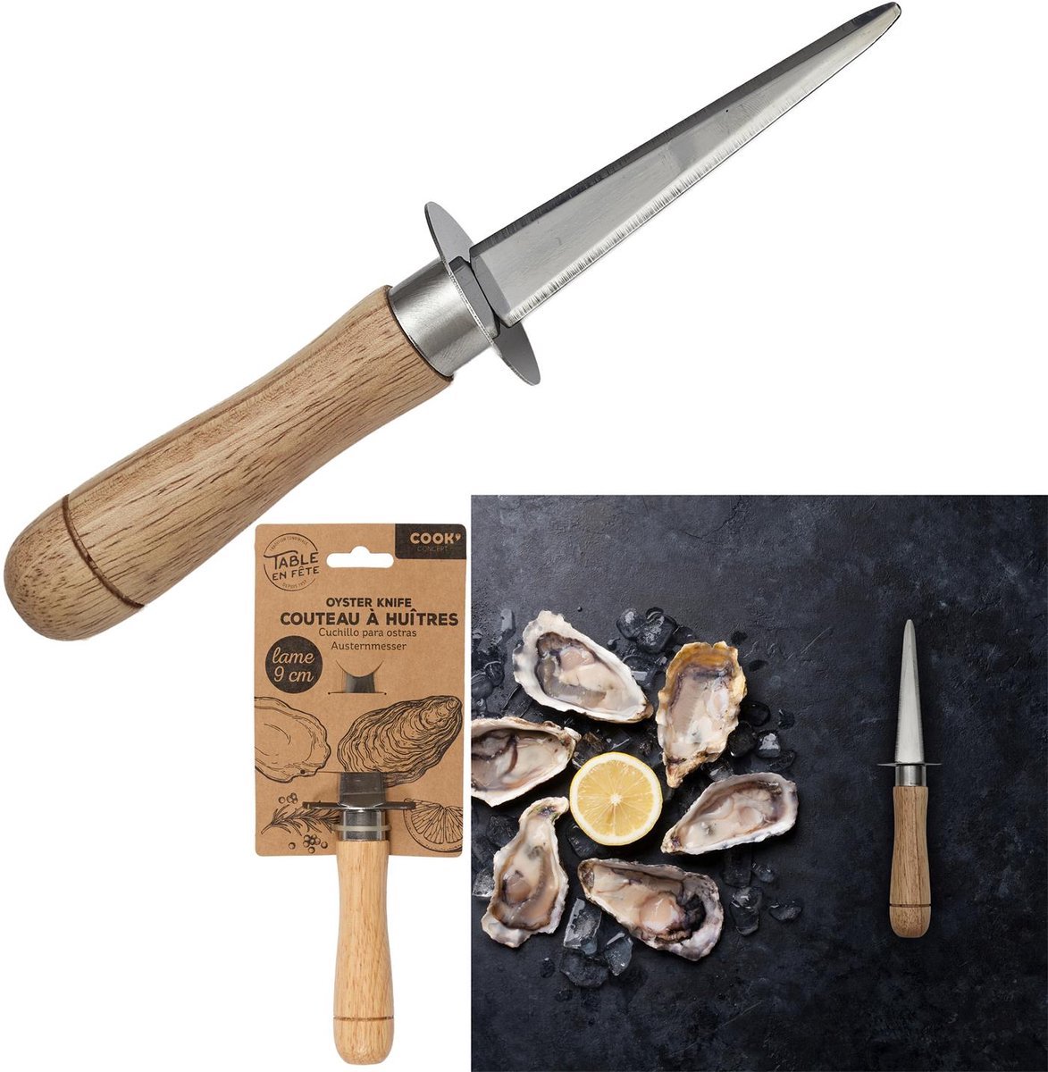Oestermes met houten handvat