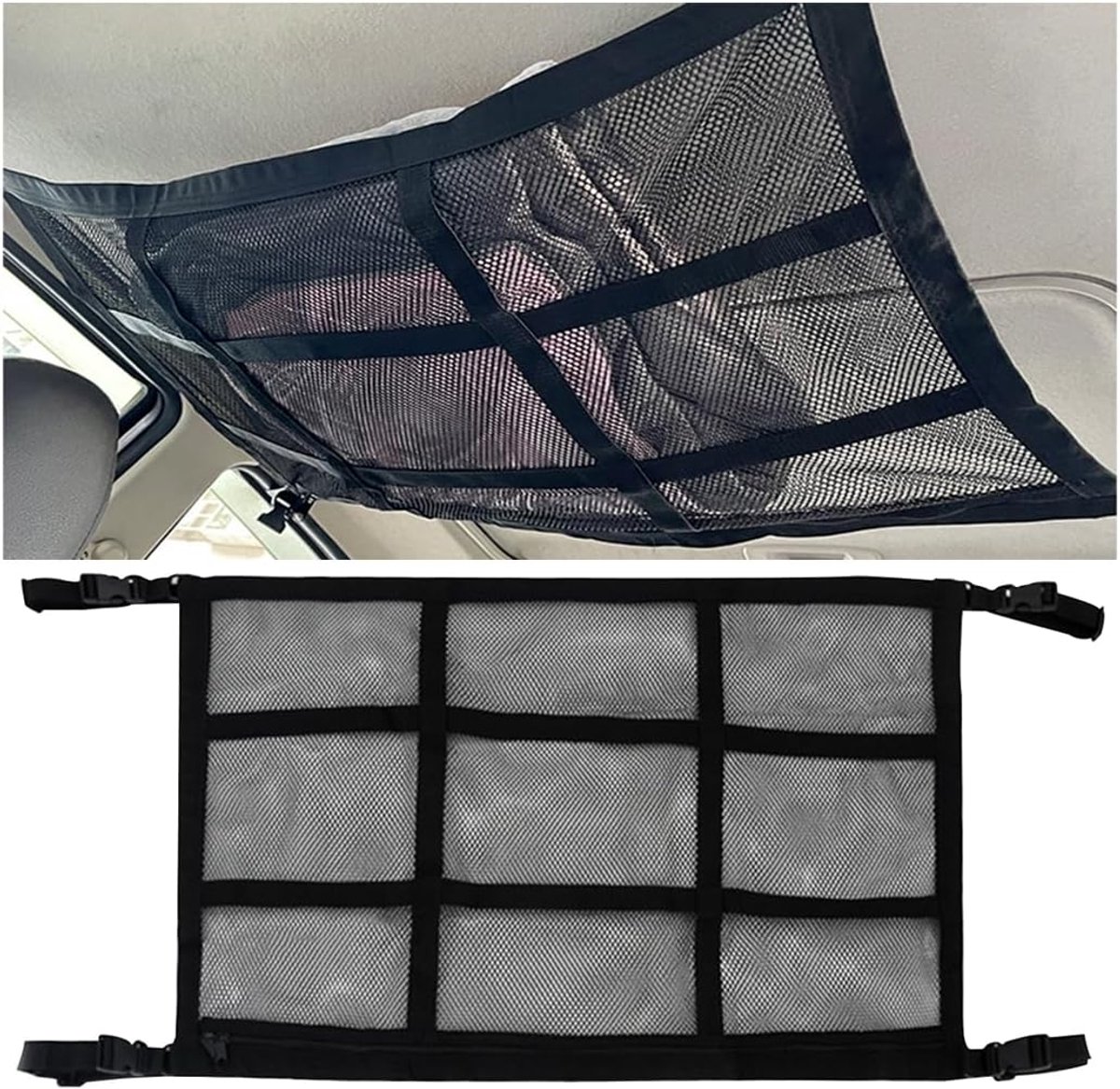 Dakkoffer Net Organiser - Universeel en Verstelbaar - Polyester - Ideaal voor SUV en Jeep - ShopVlot