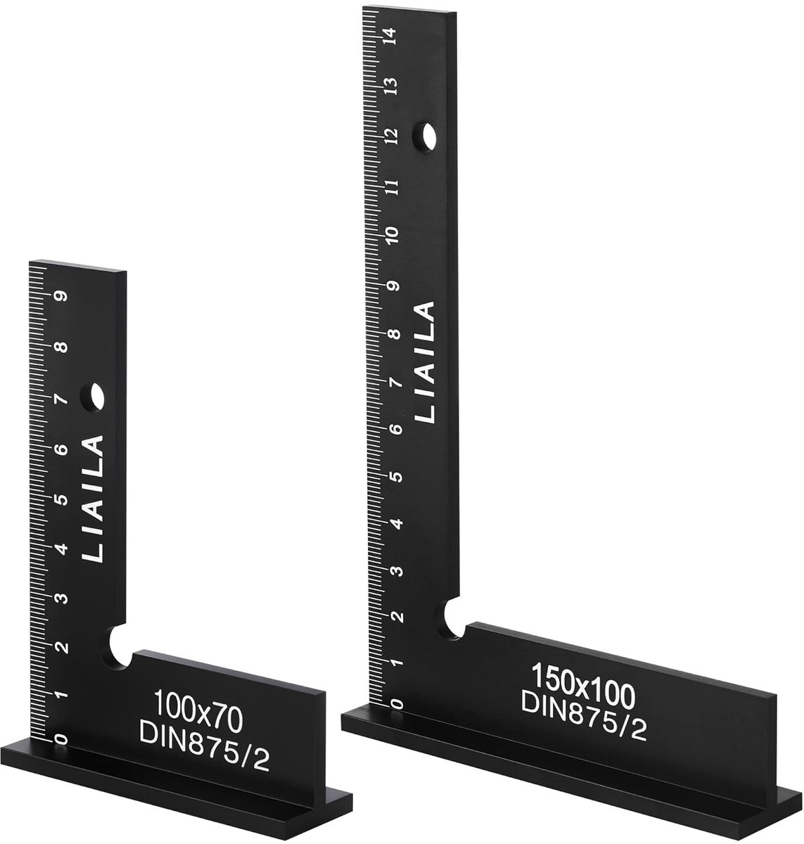 Metaalbewerkingshaak set 2 stuks - 90 graden hoek - met meetlat (cm) - ideaal voor precisiewerk - ShopVlot