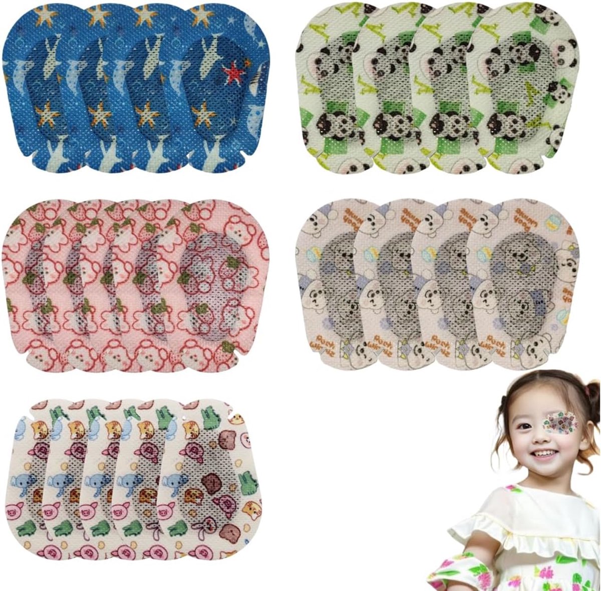 Oogpatches 20 Stuks - Zelfklevend - Cartoon Ontwerpen - Comfortabel voor Amblyopie - ShopVlot