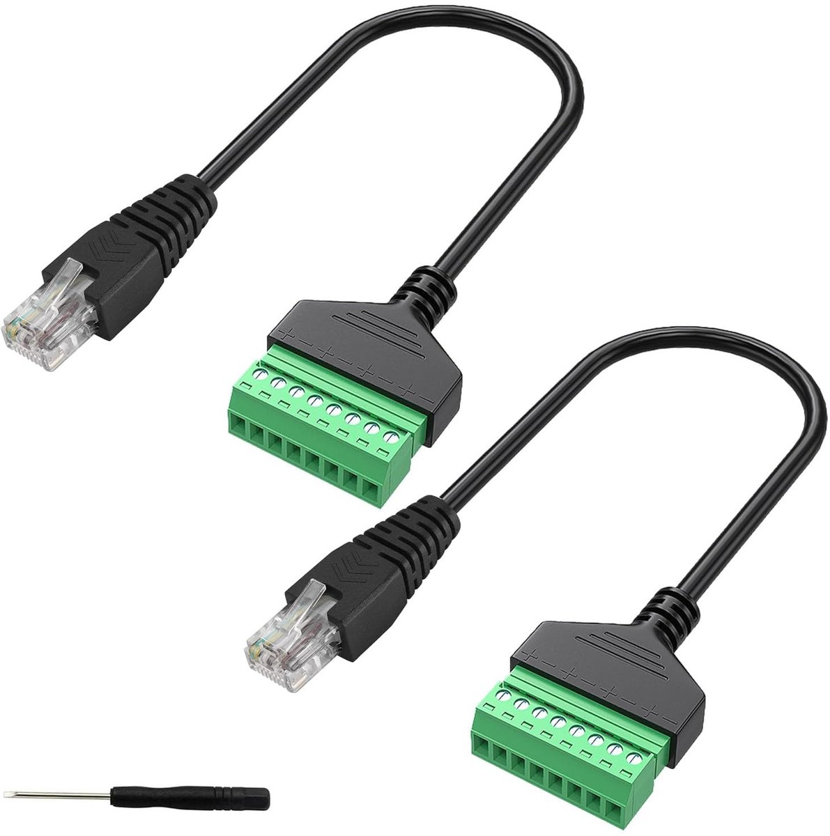 RJ45 ethernet adapter 8P8C - 30cm - schroefaansluiting - betrouwbare signaaloverdracht - ShopVlot