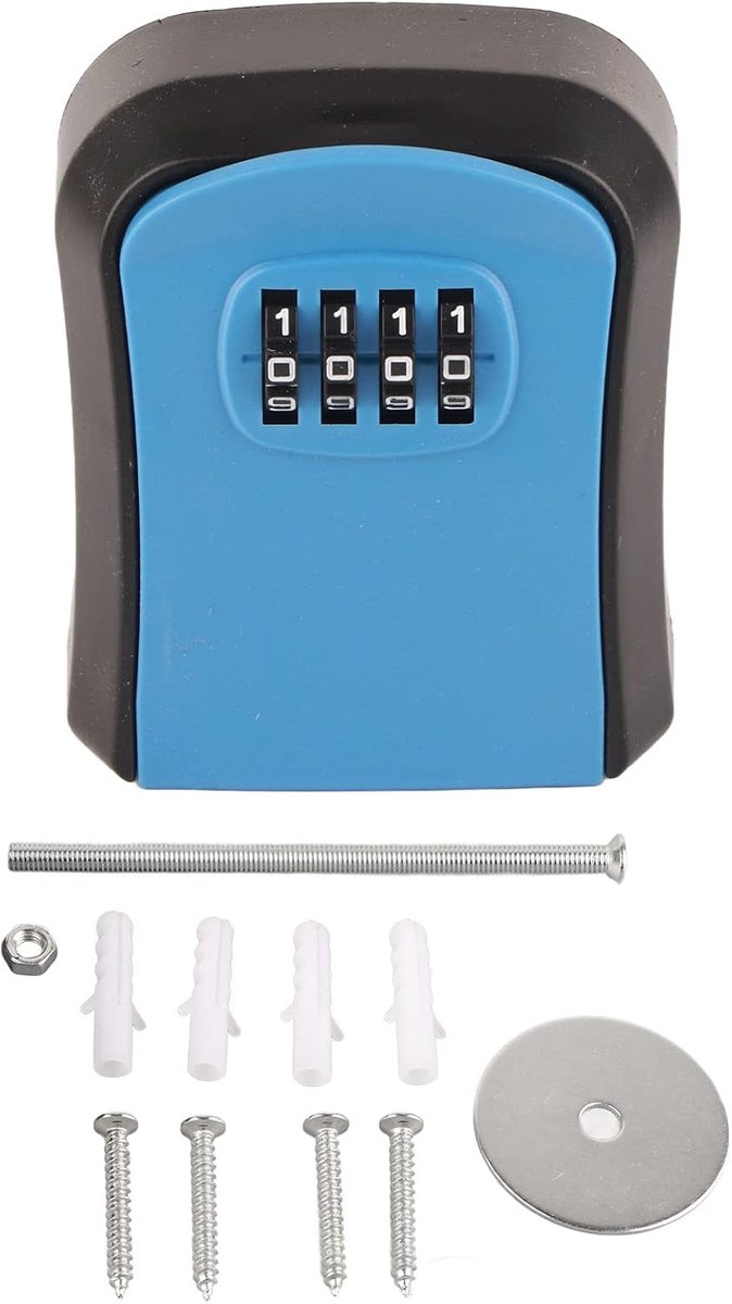 Sleutelkastje met Combinatieslot - Blauw - Waterdicht - Voor 5 Sleutels - ShopVlot