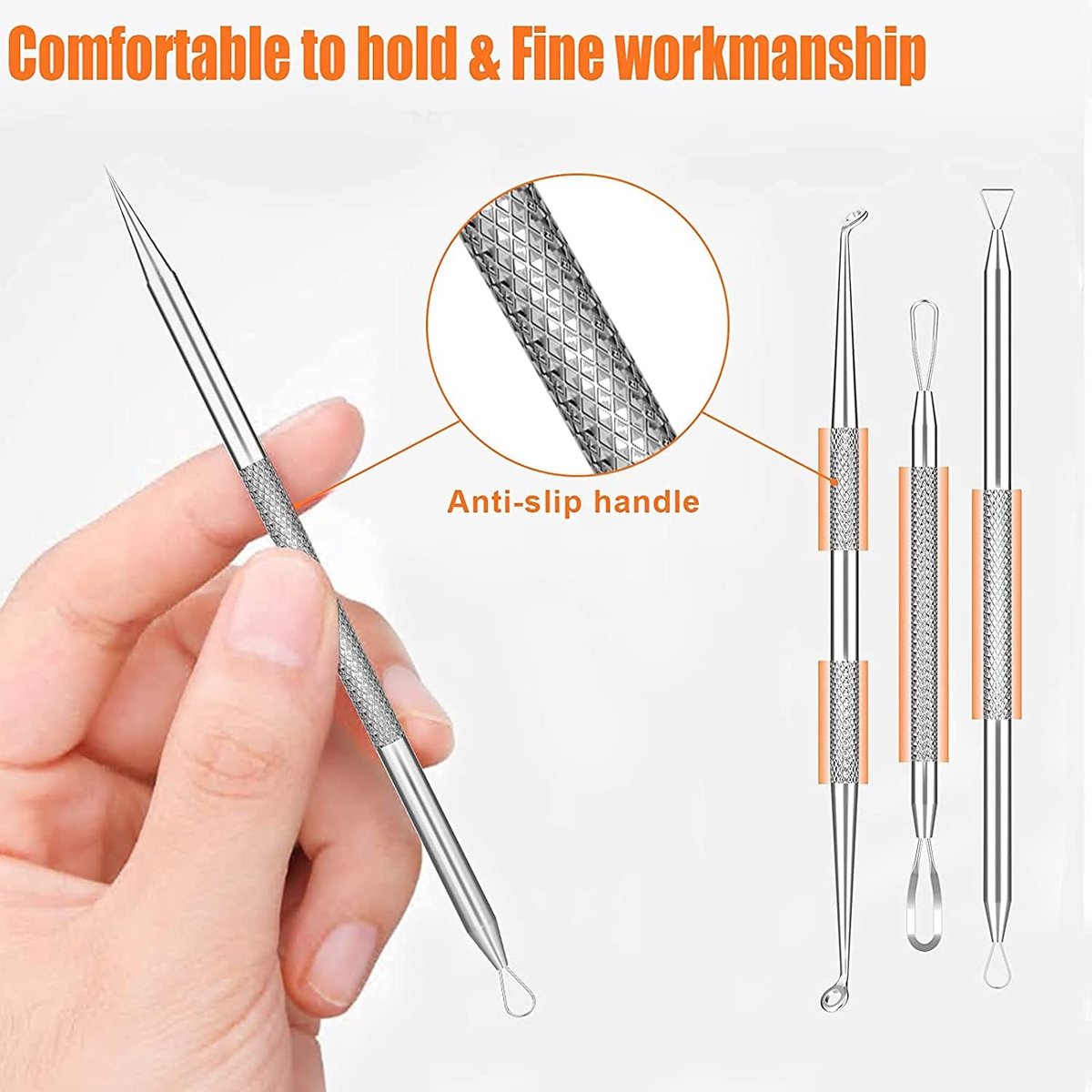 Pimple popper tool kit 15-delig - Professionele huidverzorgingsset - RVS acne extractor - ShopVlot