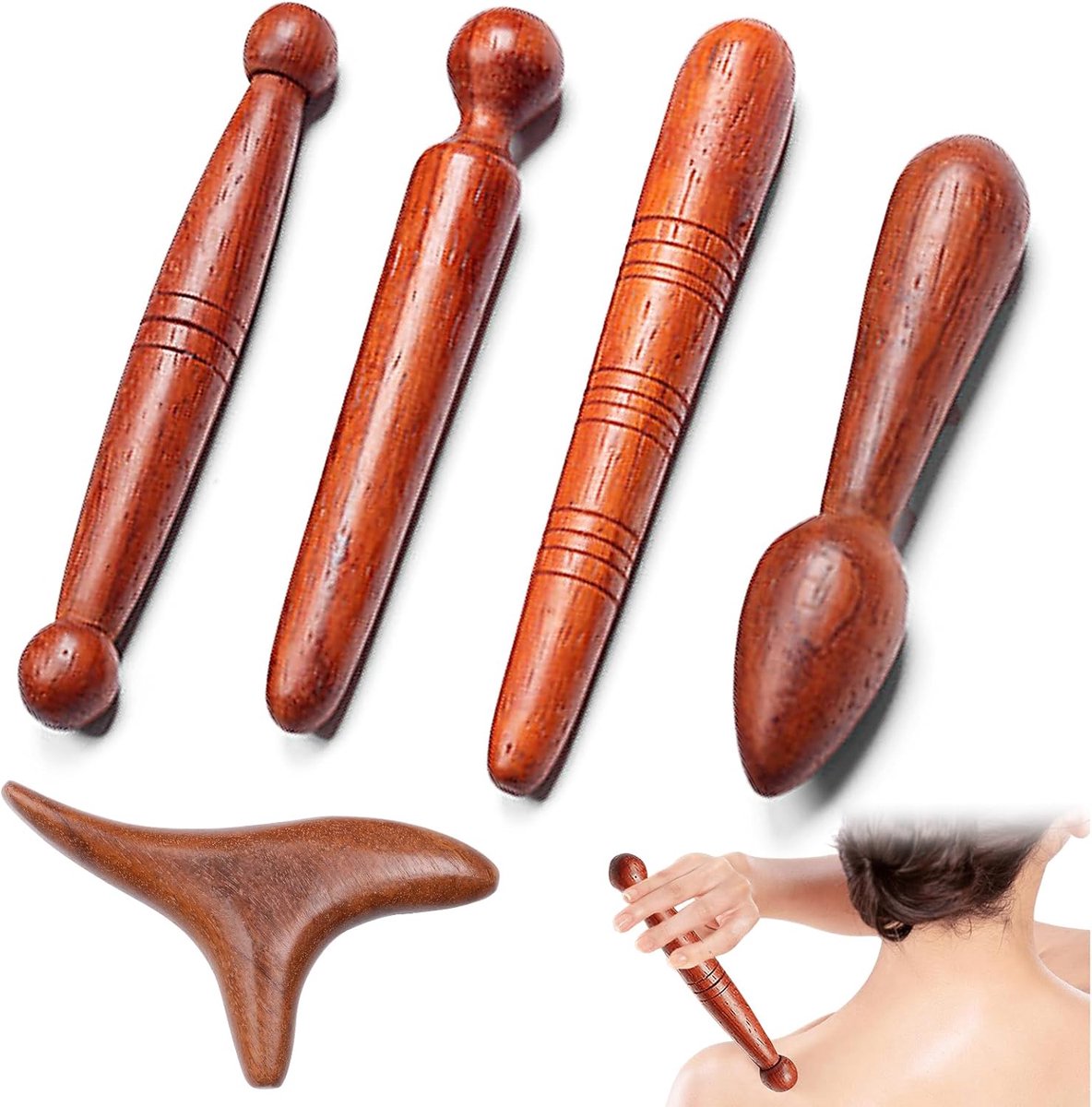 Houten Massager - Trigger Point Massager - Ergonomisch Ontwerp - Ideaal voor Ontspanning - ShopVlot