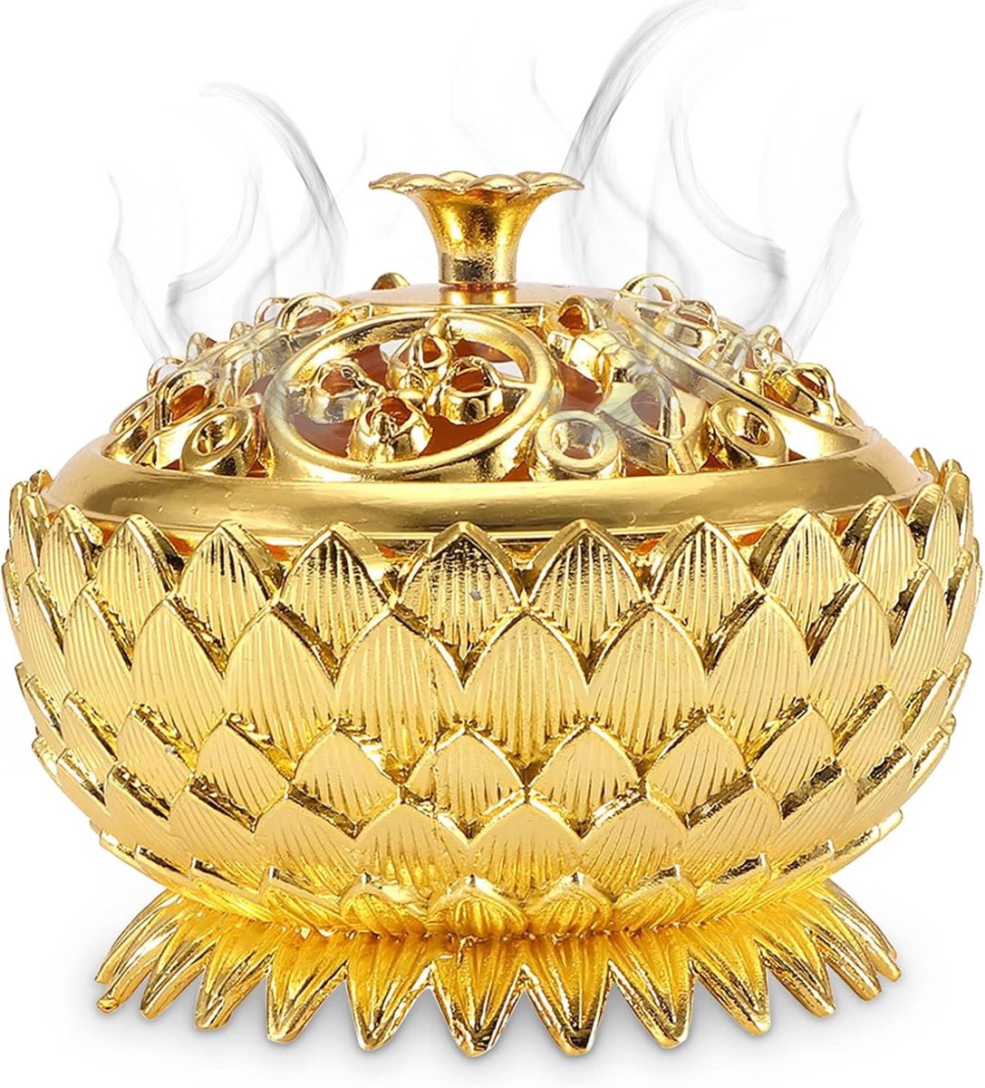 Incense burner lotus design - mini metalen houder - vintage stijl - perfect voor feng shui decoratie - ShopVlot