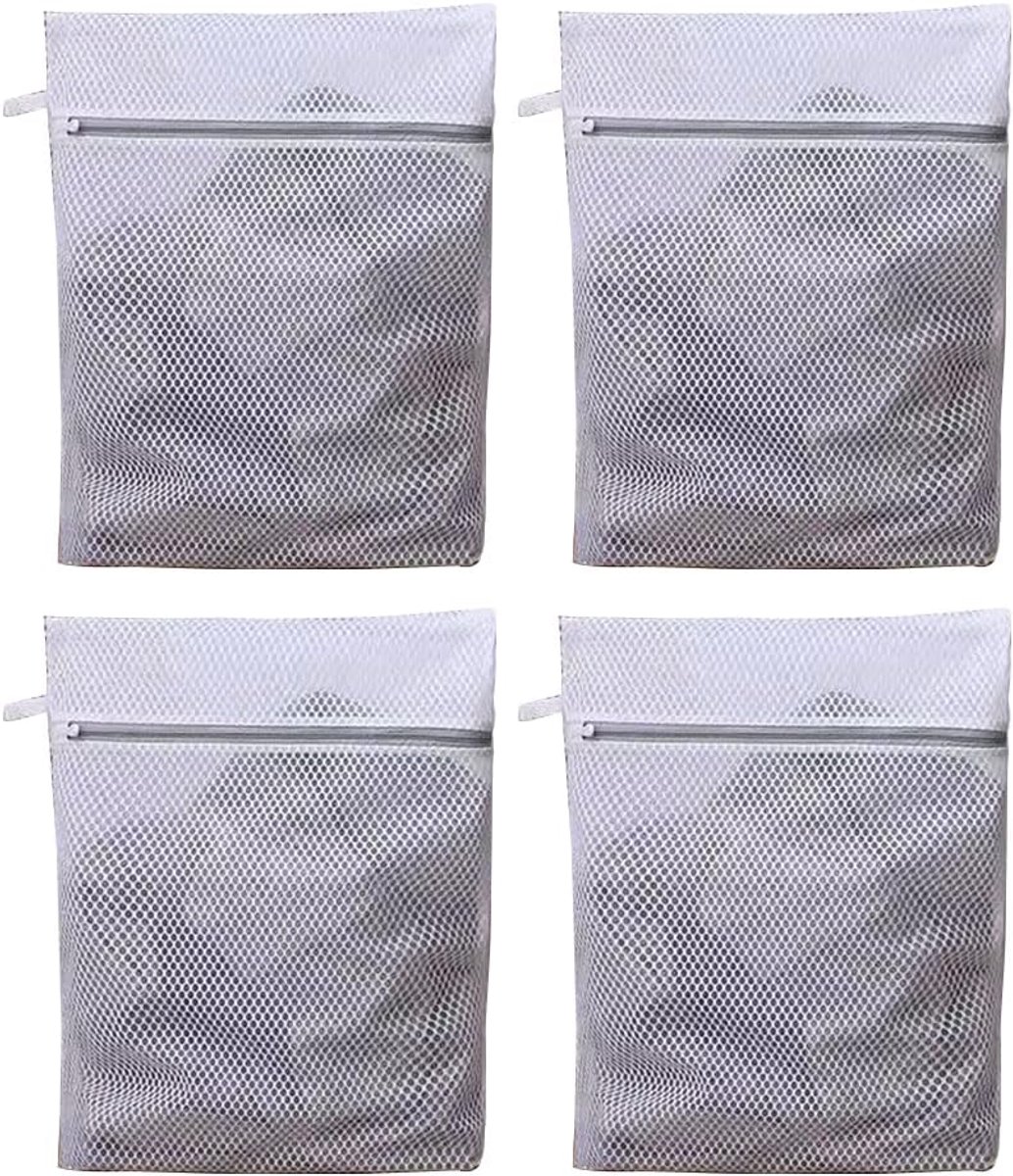 Wasnetten Set van 4 - Grijs - Grote waszakken voor delicate kleding - Bescherming tijdens het wassen - ShopVlot