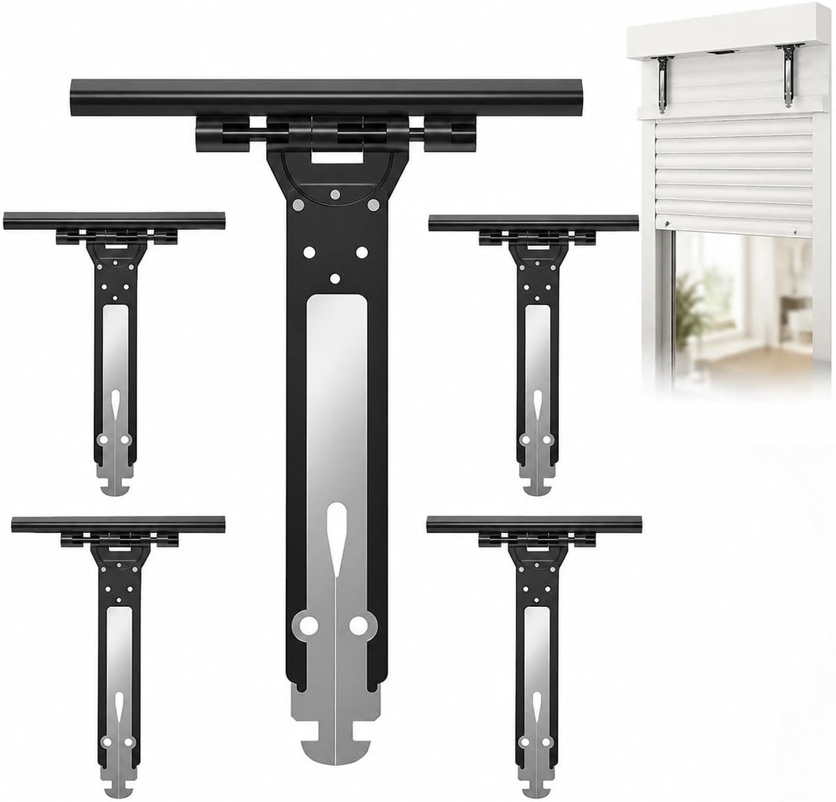 Rolluikaccessoires set van 6 - universele zachte rollers - staal en nylon - inclusief ophangveer voor snelle montage - ShopVlot