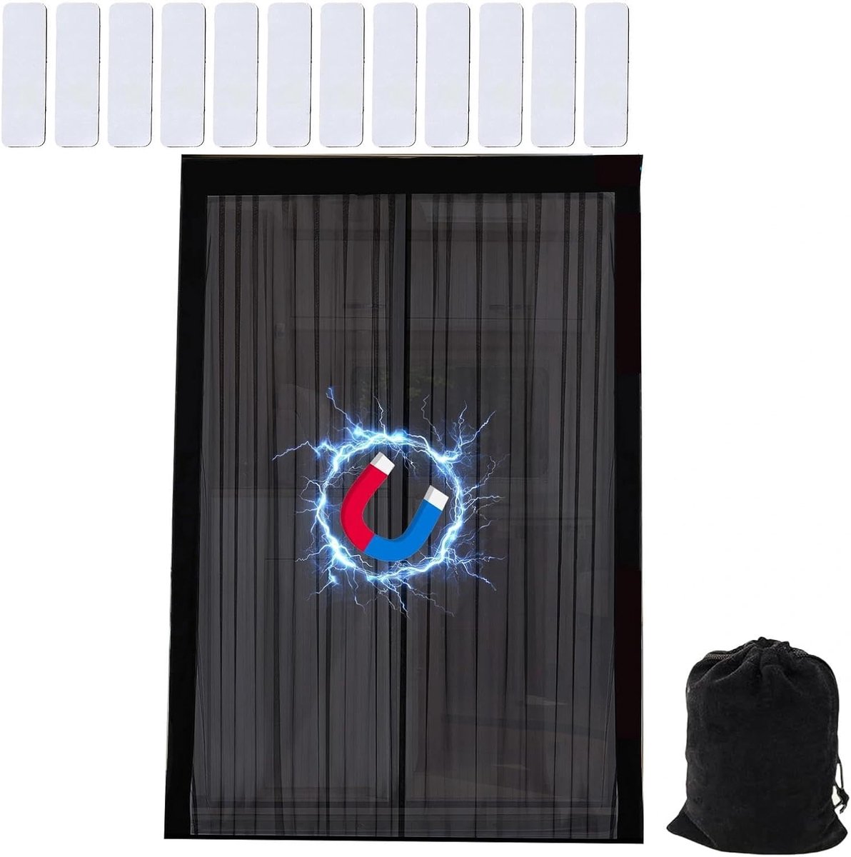 Fliegengitter voor auto en woonwagen 150 x 110 cm - magnetisch - insectenbescherming - ideaal voor camping - ShopVlot