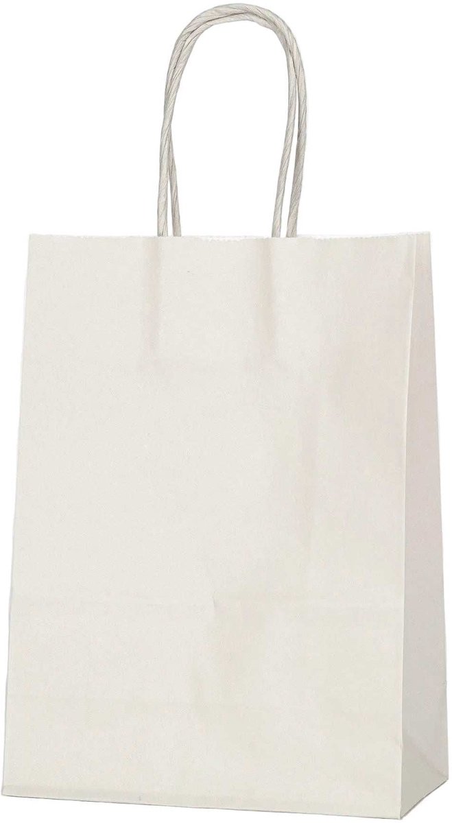 Papieren Draagtas - 60 Stuks -Off White- 16x22x8cm - Papieren Tasjes - Kraft Tas - Tassen - Cadeau Tas - Hoogwaardig Kraft Papier - Eco-vriendelijk - Ideaal voor Geschenken - Lasentopack