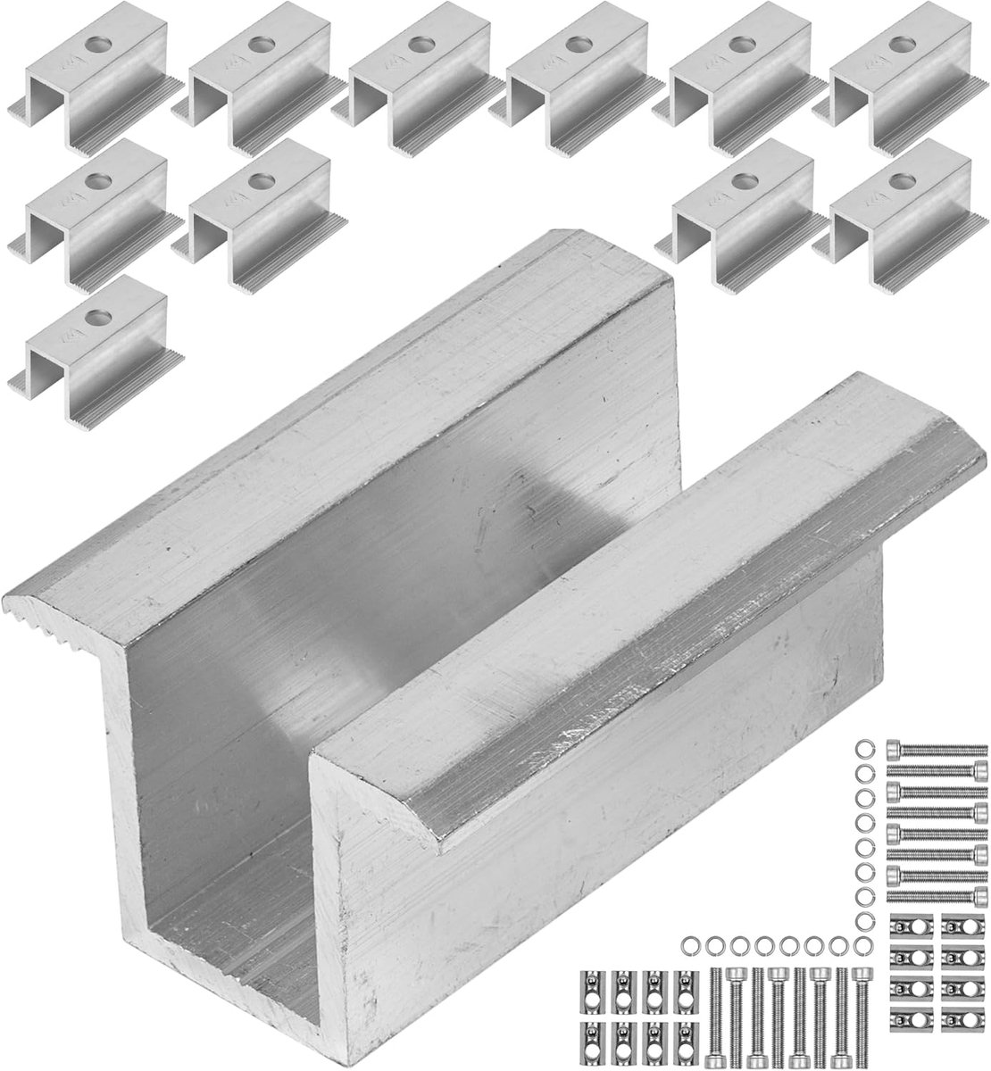 Zonnepaneel Klem 50 mm - Aluminium - Inclusief Montageaccessoires - Voor 25-40 mm Hoogte - ShopVlot