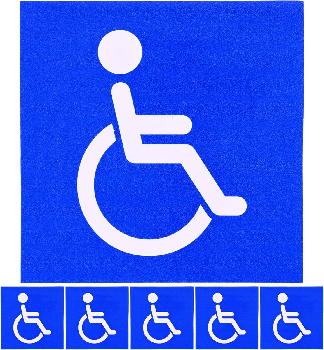 Rolstoelstickers set van 6 - 12 x 12 cm - zelfklevend vinyl - weerbestendig voor auto of muur - ShopVlot
