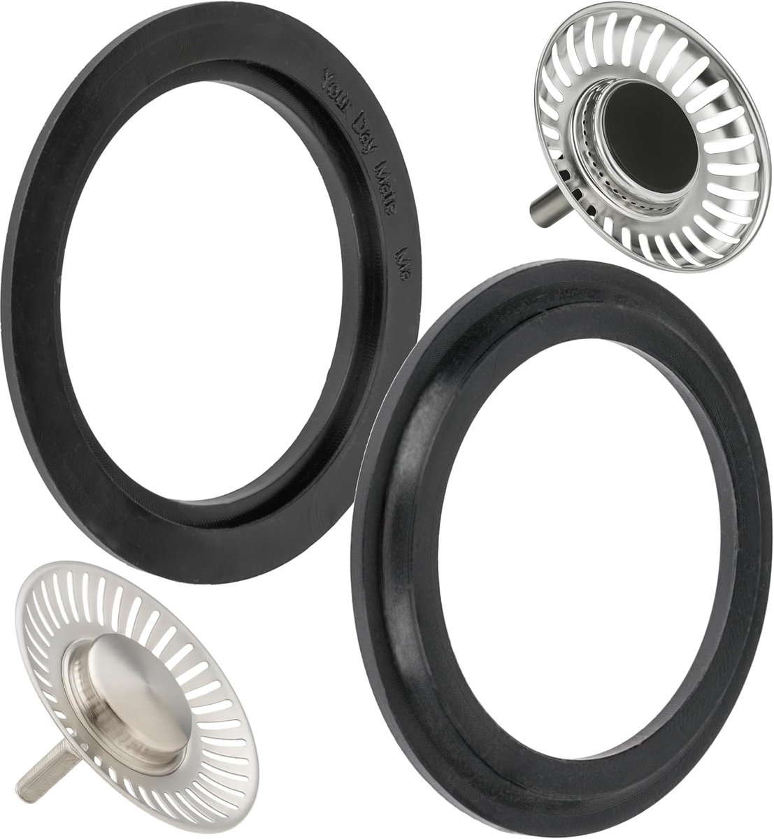 Vervangfiltermand afdichting 2-delig - geschikt voor 3.5 inch afvoer - flexibele rubber afdichtingen - ShopVlot
