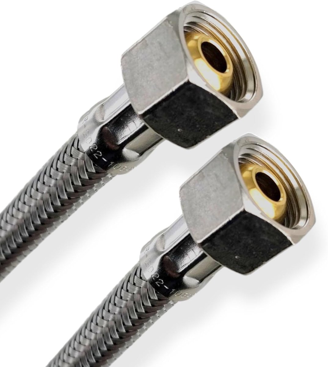 Douche slang 1,5 m - RVS met conische afdichting - 3/8" x 3/8" binnendraad - Geschikt voor drinkwater en sanitair - ShopVlot