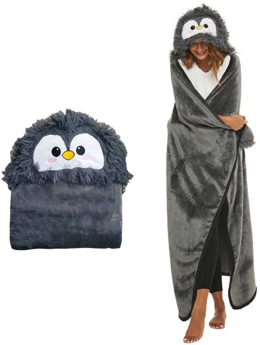 Solidchoice - Grijze Dieren Deken met Kap voor Comfort en Warmte