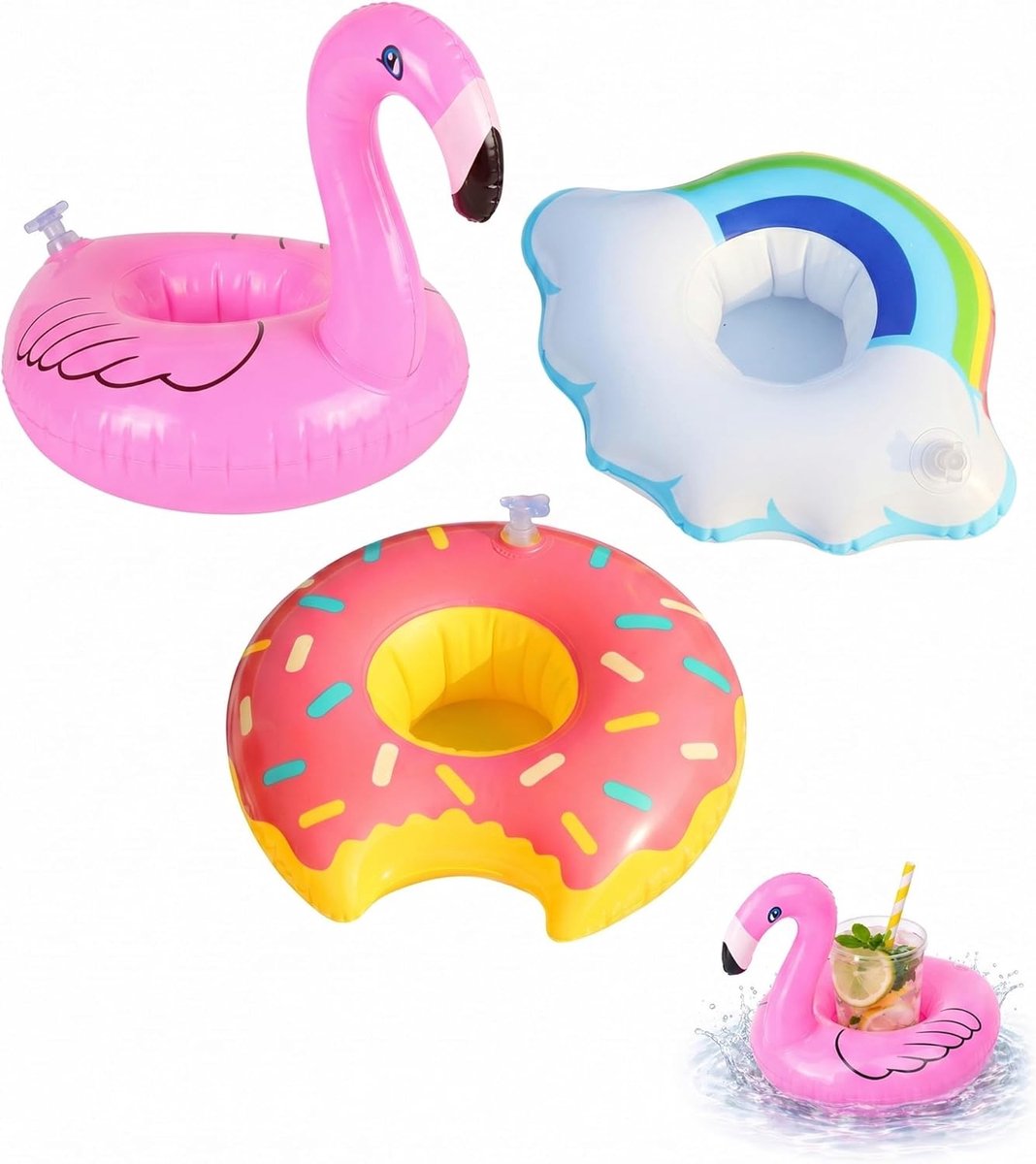Inflatable cup holder for swimming pool, ideal for parties, beach, whirlpool and holidays. Keep your drinks close to - ShopVlot