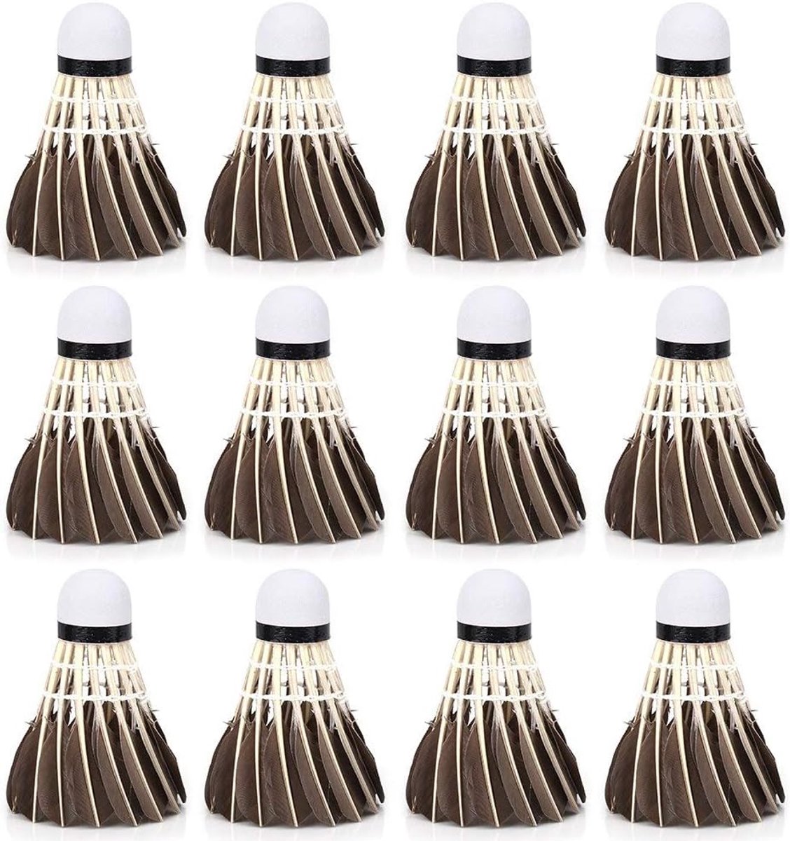 12-pack verenbadmintonshuttles Duurzame eendenverenshuttles met zachte schuimkop voor buitentraining en competitie - ShopVlot