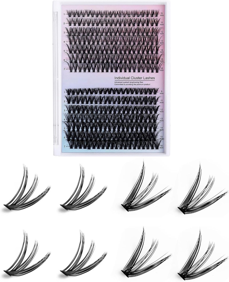 DAFNE 280 stuks wimperextensions, 30-40D krul, wimperextension, set kunstwimpers voor wimperverlenging thuis - ShopVlot